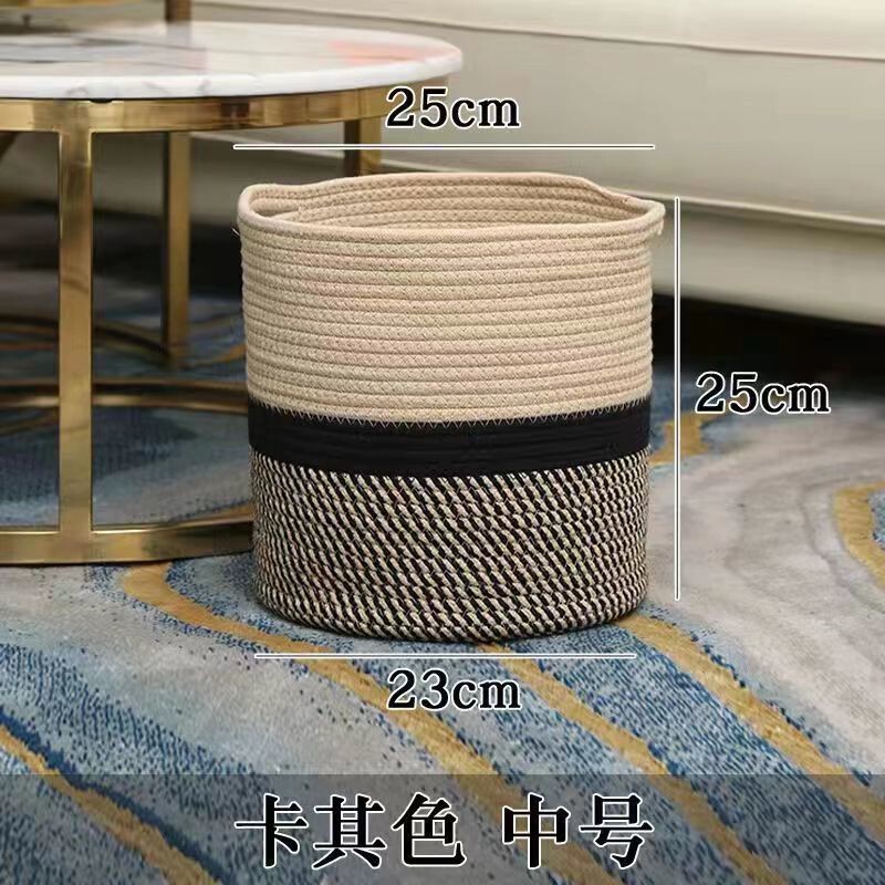 ins欧式超大号黄麻篮子衣物收纳筐家用储物篮 编织收纳筐置物篮|undefined