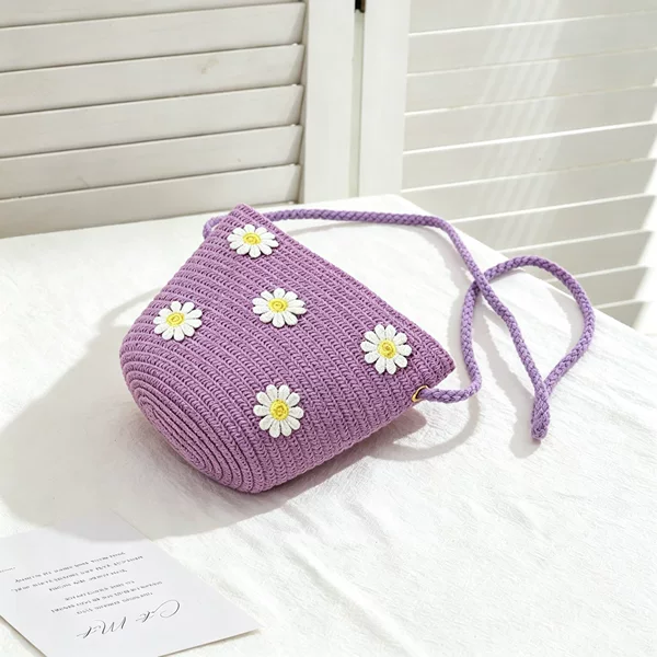 New spring and summer children's bags: daisy flower small crossbody bag, baby crossbody bag, beach straw small backpack