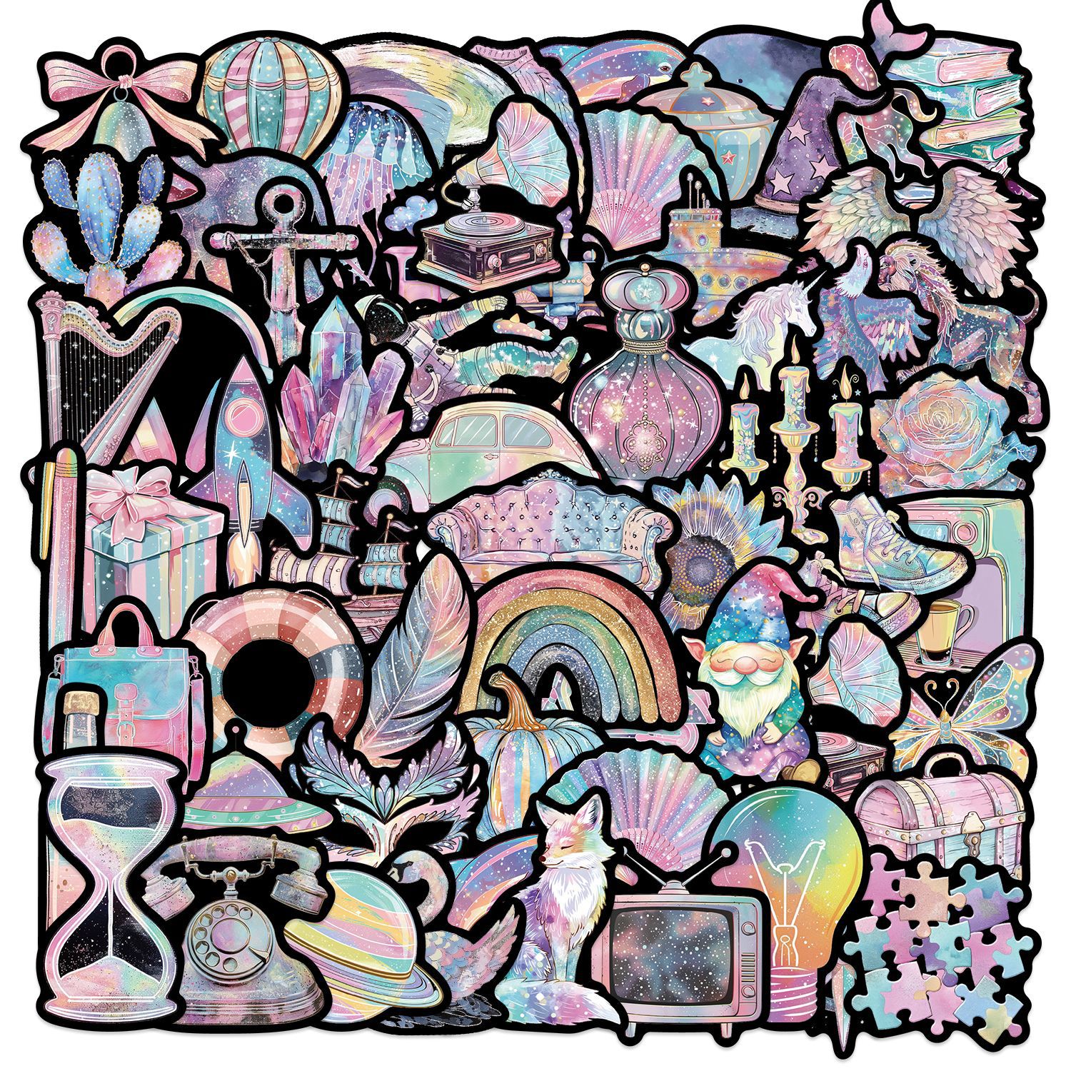 25g Weight Stickers Stationery Type 1 Set Quantity Learning Occasion PVC self-adhesive Material Cartoon Pattern Cute Style 1 Set Cartoon Learning PVC Self-adhesive Cute Stickers 6