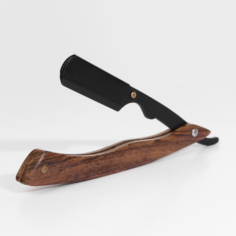 Foreign trade old-fashioned razor manual razor blade replacement razor eyebrow repair sandalwood scraper folding razor Holder