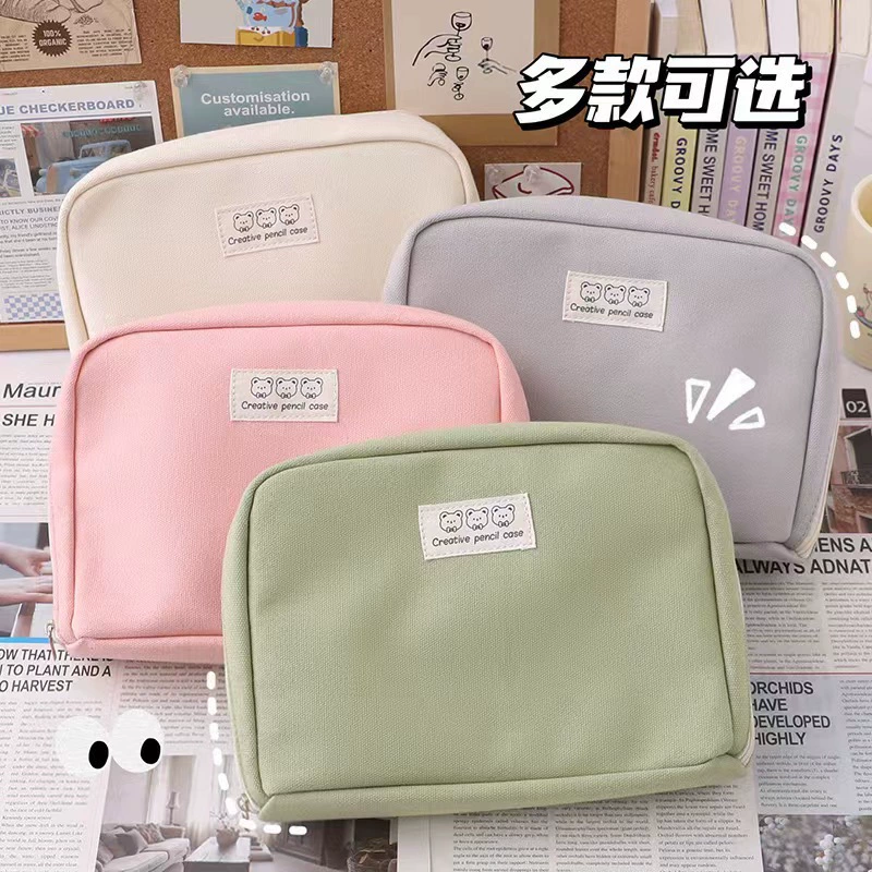 Big capacious universal pencil case for students, storage system, high quality cosmetic bag, primary and secondary school, classification