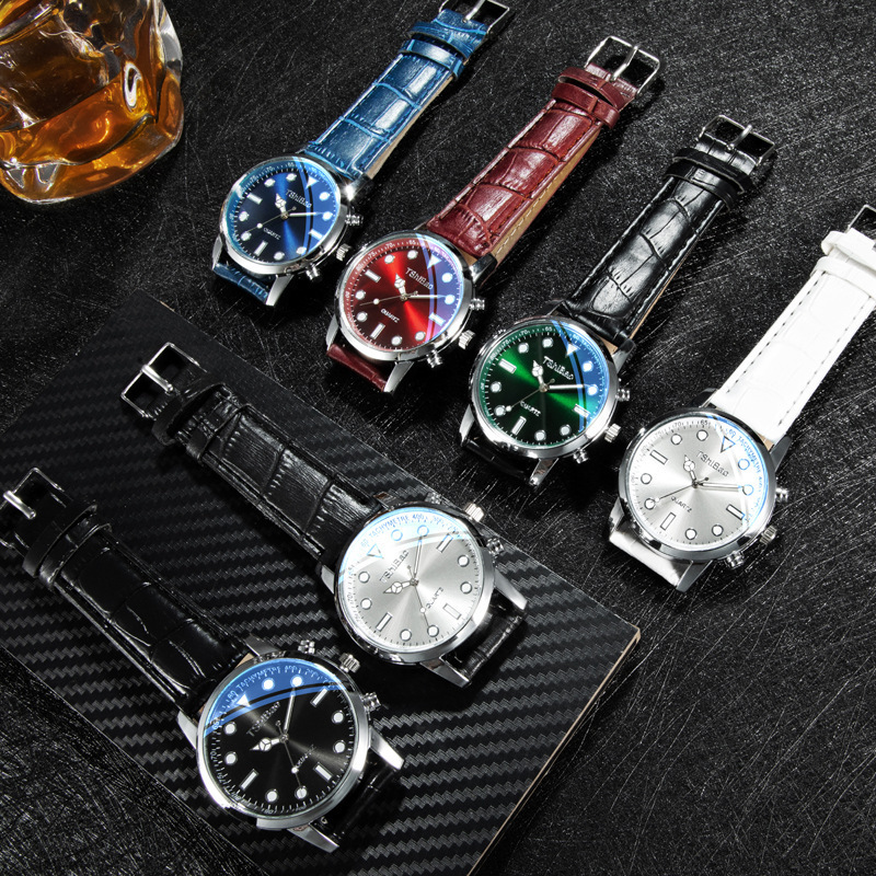 Cross-Border Foreign Trade Retro Leather Strap Quartz Watch Business Mechanical Wristwatch Korean Style Fashion Trend Simple Men's Watch Cross-Border Foreign Trade Retro Leather Strap Quartz Watch Business Mechanical Wristwatch Korean Style Fashion Trend Simple Men's Watch
