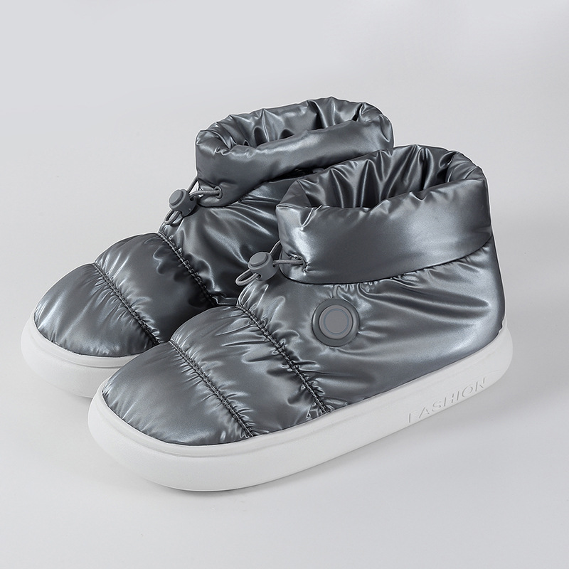 Zapatos térmicos inteligentes transfronterizos, carga USB, control de temperatura de tres velocidades, invierno, hombres y mujeres, el mismo estilo, sala cálida, zapatos de algodón de terciopelo