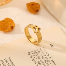 钛钢戒指   法式复古时尚个性ins气质指环简约冷淡风多圈戒指指环