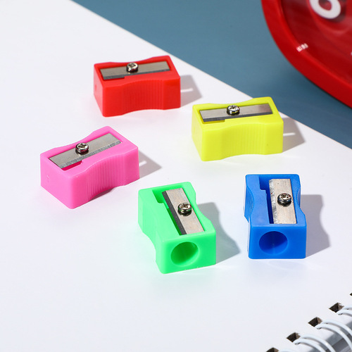 Mini Single Hole Small Square Pencil Sharpener Colorful Children Cute Elementary School Pencil Sharpener Stationery Pencil Sharpener Factory Wholesale