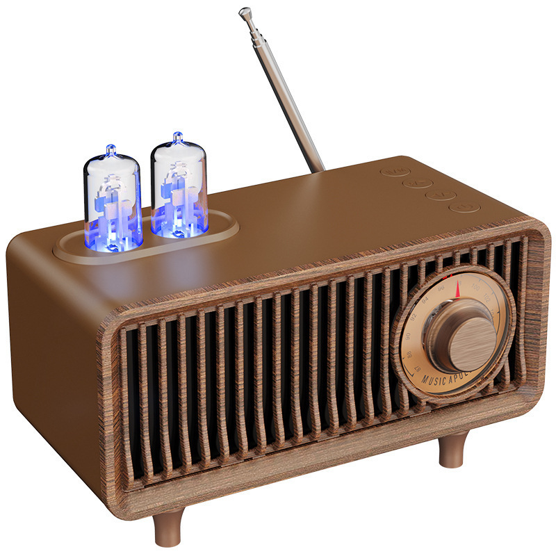 Cross-border new B9 Retro Bluetooth speaker creative gift stereo card wood grain speaker FM Radio Cross-border new B9 Retro Bluetooth speaker creative gift stereo card wood grain speaker FM Radio