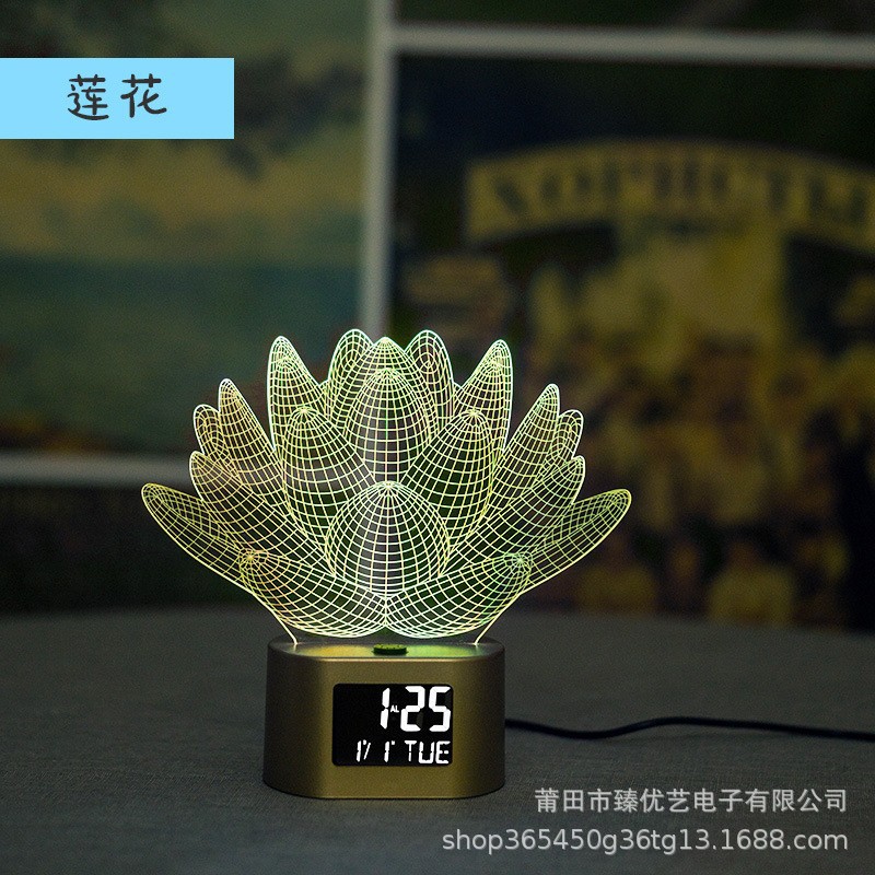 Reloj despertador infantil 3D creativo de venta caliente, luz nocturna multifunción, reloj electrónico de regalo, venta directa de fábrica