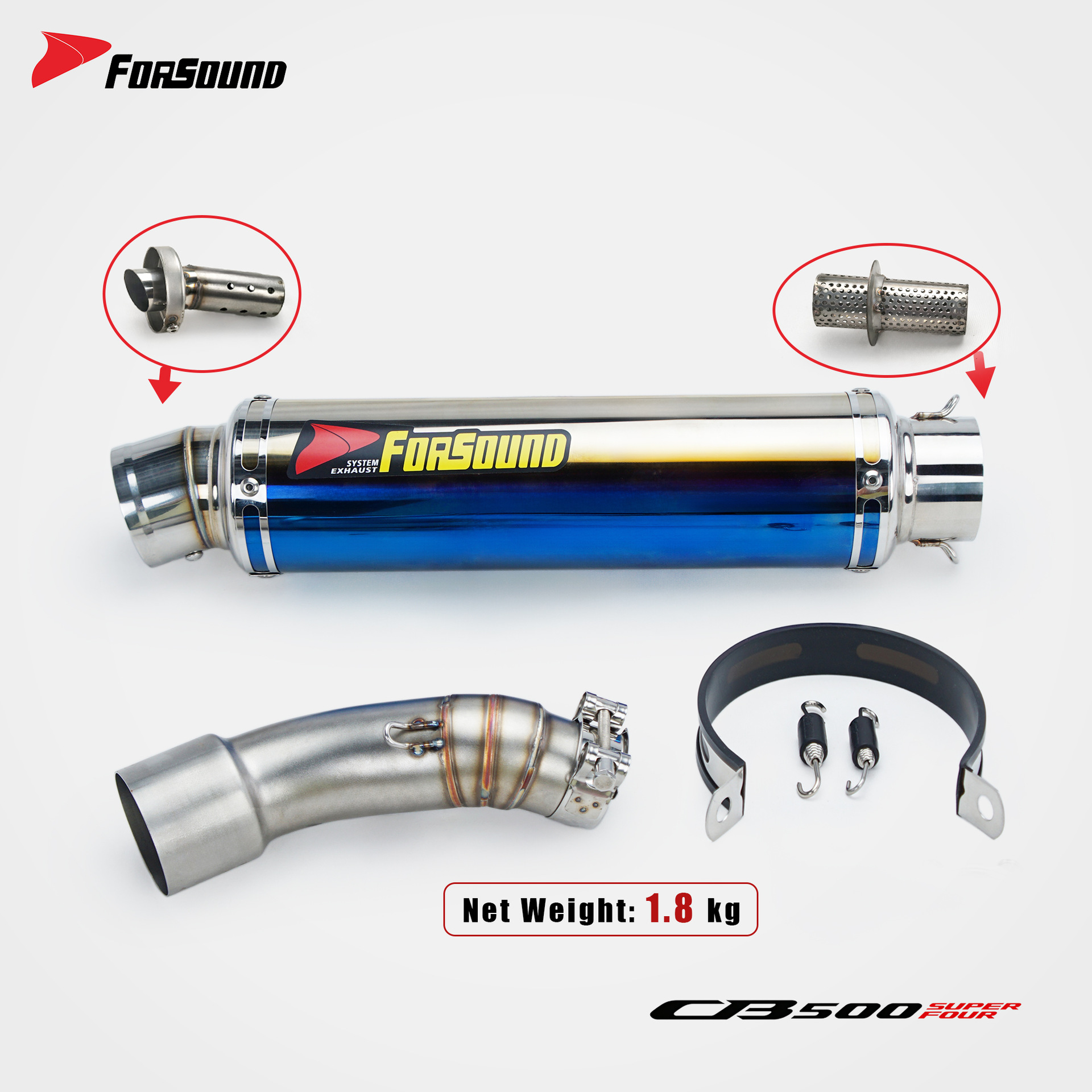 Suitable for HONDA CB500SF modified mid-tail section stainless steel motorcycle exhaust pipe