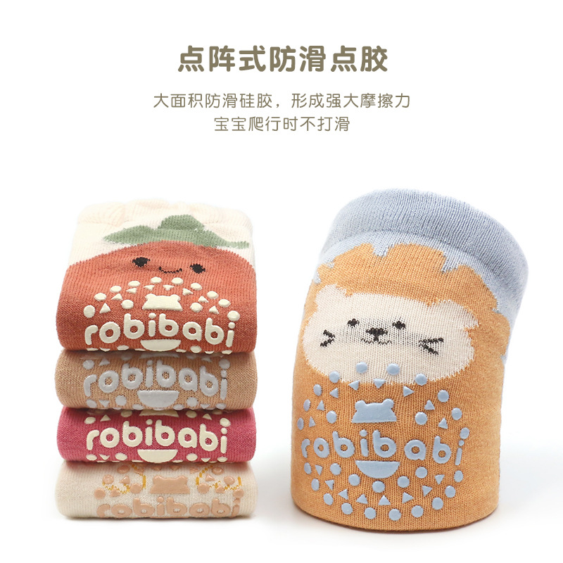 24 calcetines de punto resistentes a la caída de rastreo de estilo coreano para bebés y niños calcetines de bebé que dispensan rodilleras de dibujos animados sueltas antideslizantes