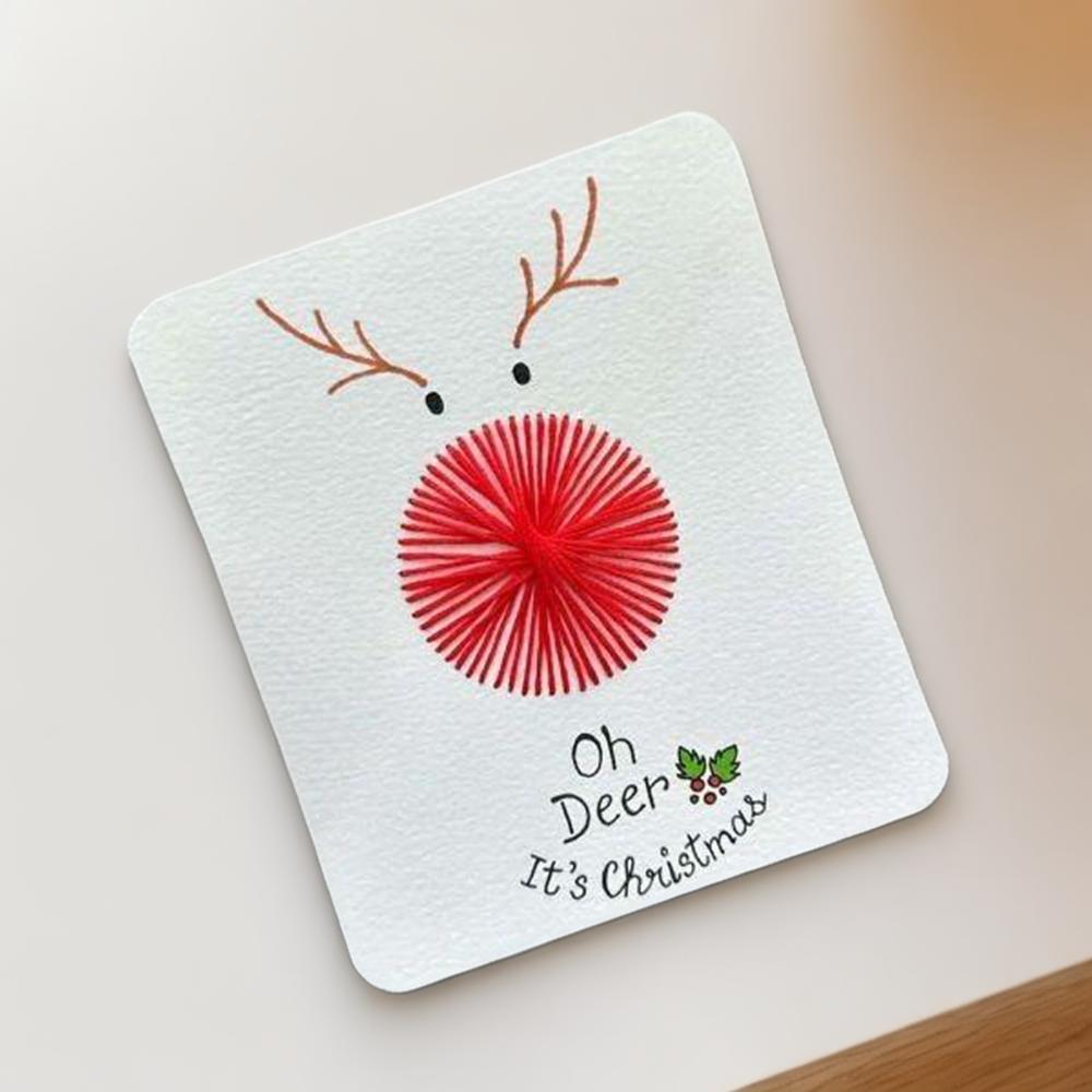 【자수 인사말 카드】크리스마스 엘크