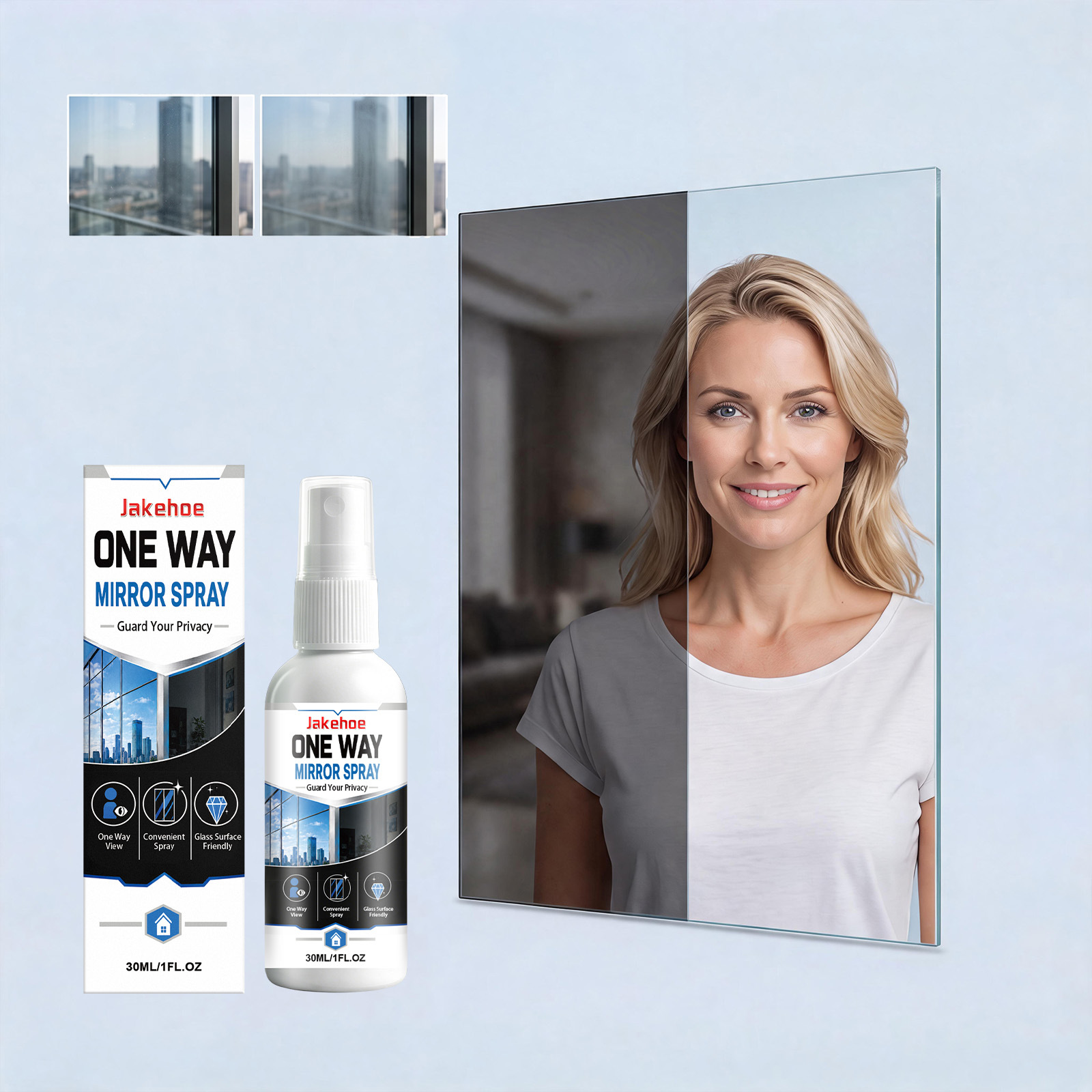Jakehoe One-Way Coating Spray Blocks and Prevents Outdoor Visibility, Providing a Clear View, Easy Application, and a Thin Coating