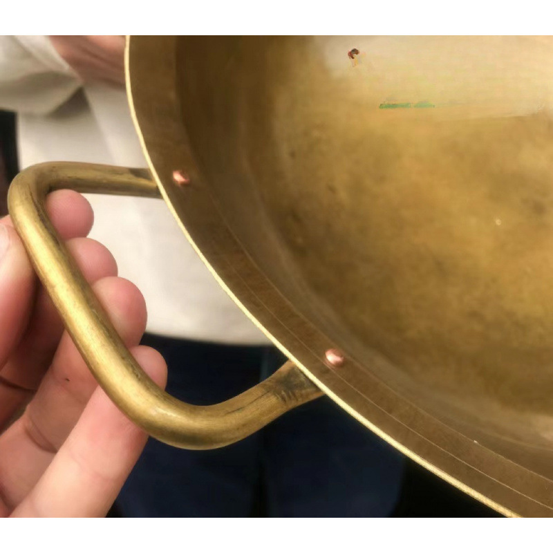 老式铜锅家用手工铜炒锅阿胶锅加厚双耳锅熬药铜火锅冒菜锅饭店|undefined