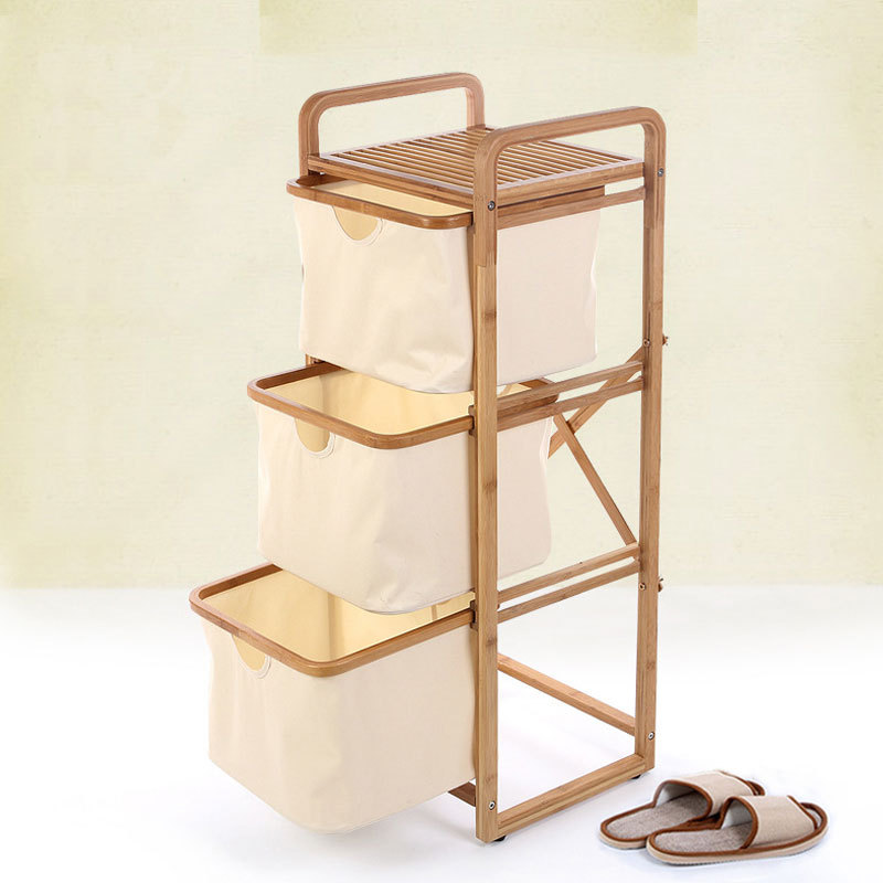 Japanese-Style Fabric Laundry Basket Bathroom Storage Rack Clothes Dirty Clothes Storage Basket Dirty Clothes Hamper Household Sorting Dirty Clothes Basket