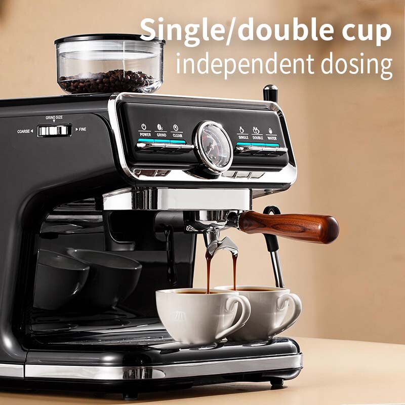 Cross-Border Italian-Style Coffee Machine with Integrated Grinder, Semi-Automatic Coffee Machine, Small Household Steam Milk Frothing Coffee Machine 20Ba Cross-Border Italian-Style Coffee Machine with Integrated Grinder, Semi-Automatic Coffee Machine, Small Household Steam Milk Frothing Coffee Machine 20Ba