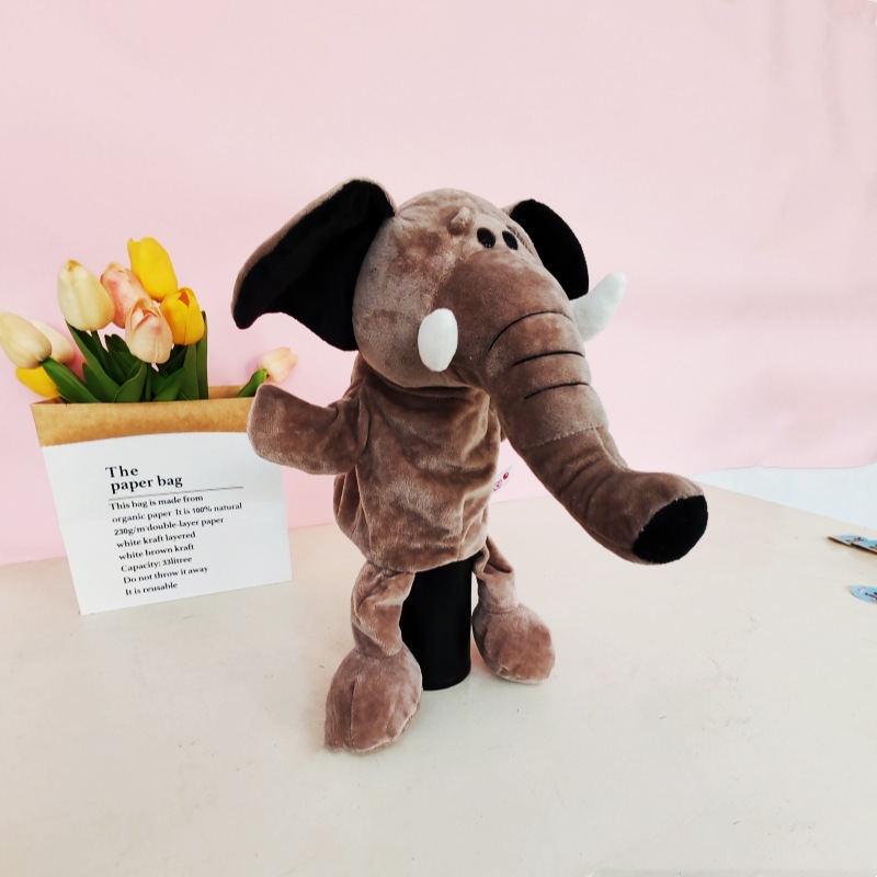 Marioneta de mano con boca móvil, muñeco de peluche para niños, guante de animal de peluche, muñeco de educación temprana para jardín de infantes