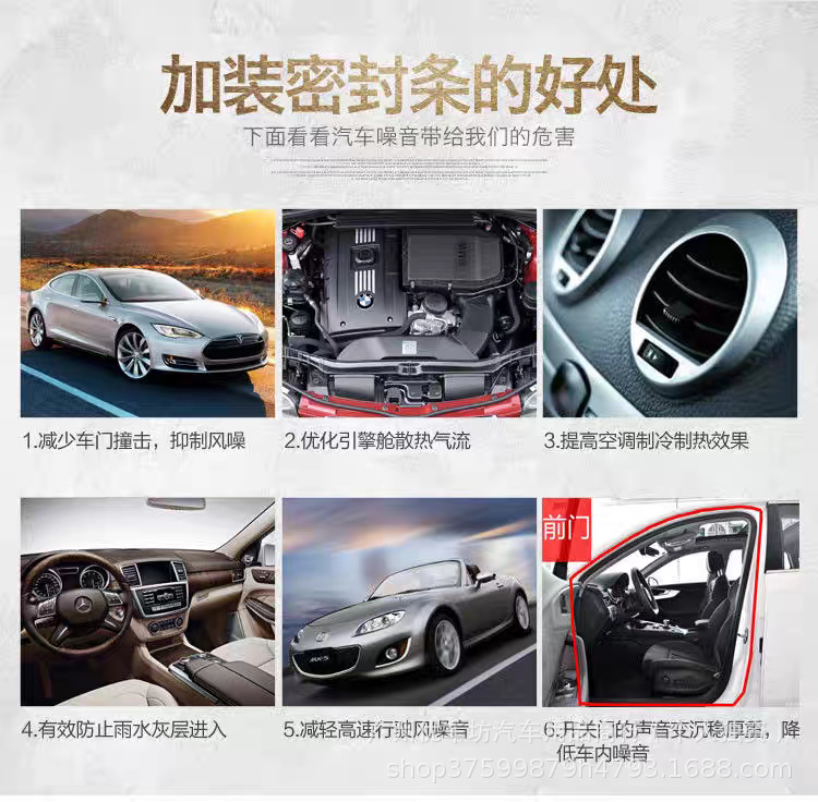 D-Type Rubber Sealing Strip Dustproof Waterproof Sound Insulation Noise Reduction Rubber Sealing Strip Truck Door Sound Insulation Sealing Strip