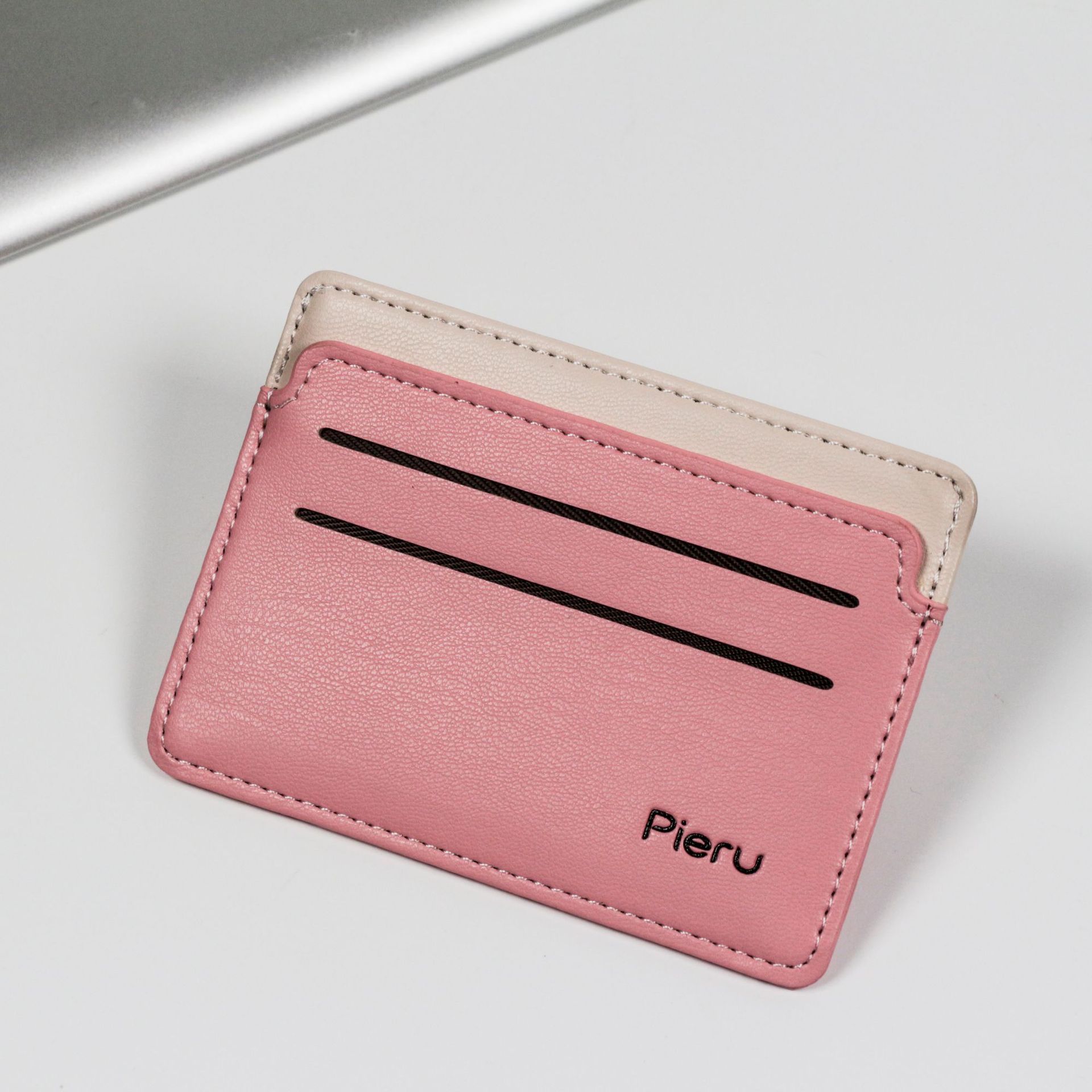 2023 New Slim Creative Mini Pouch Coin Wallet with Lamb Pattern Candy Color Multi-Card Slot Bank Card Holder Leather Case
