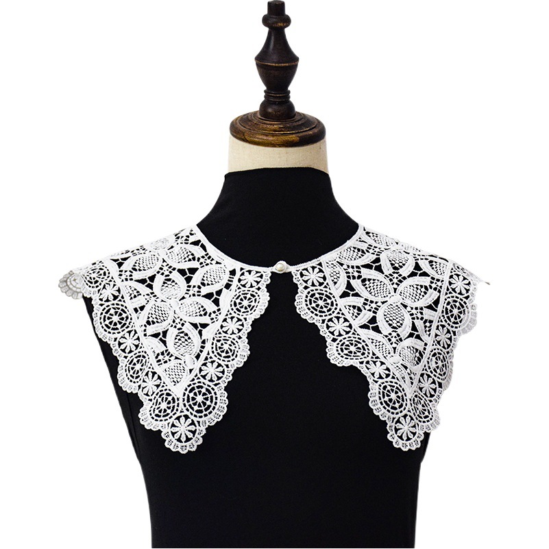 Four seasons available fake collar women's spring and summer Korean style waistcoat all-match skirt shawl collar sweater online popular small lace