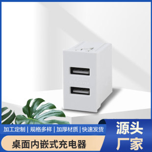 Type 45 Cassette-Style Dual-Port USB Charging Socket 10W Embedded Hidden Charger Direct Supply from Manufacturer with Hidden Design