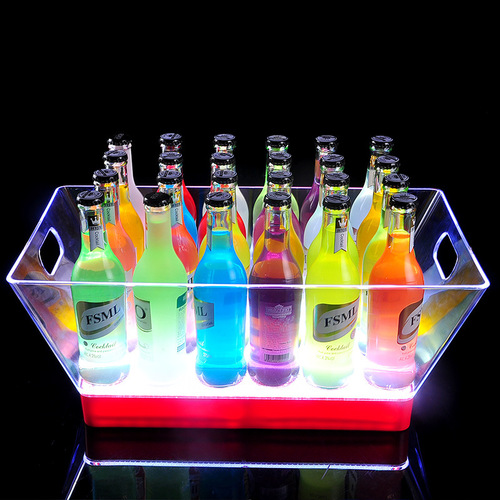 Manufacturer Bar Ice Bucket Acrylic LED Luminous KTV Champagne Cocktail Bucket Beer Plastic Wine Box
