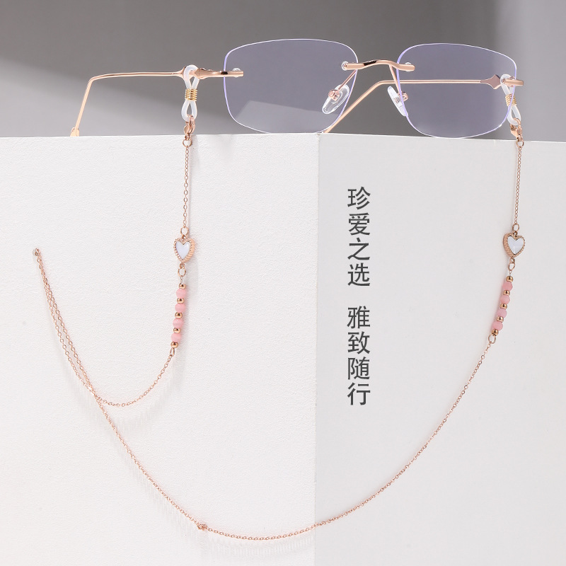 Colgar el cuello de la cadena de gafas de diamante de moda cadena de alta calidad transfronteriza acero baht mantenimiento de color diseño original gafas de sol cadena mujer image 5