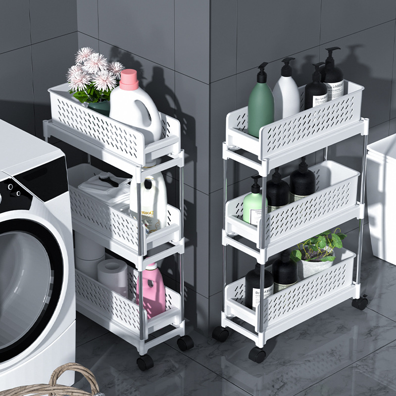 夾縫廚房置物架臥室床頭儲物可移動多層落地浴室衛生間儲物收納架