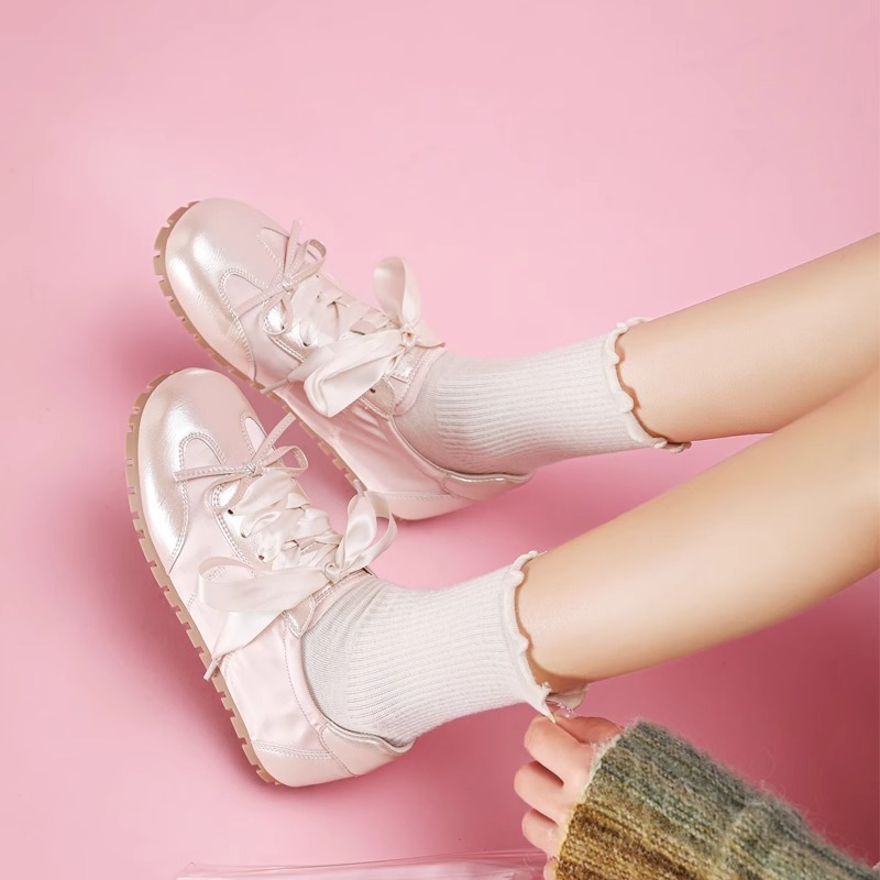 [Chaobunan] 2025 primavera nuevo zapato de sola suave satin plano deportivo casual ballet zapatos de entrenamiento para mujeres