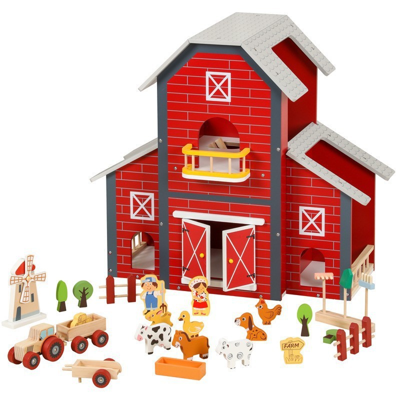 Casa de madera de tres pisos muñeca casa de madera simulación de escena villa mini dormitorio sala de estar muebles juegos de juguetes