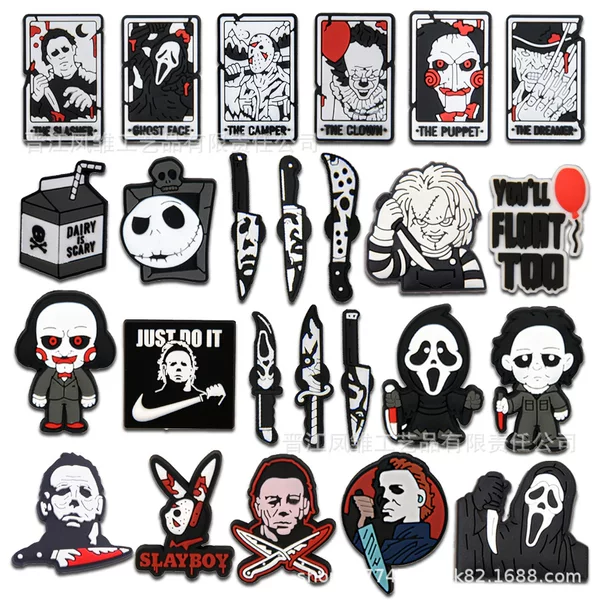 Horror Tarot Halloween Series Hole Shoes Shoes Flower Accessories DIY Slippers Accessories Patch Decorative Shoe Buckle