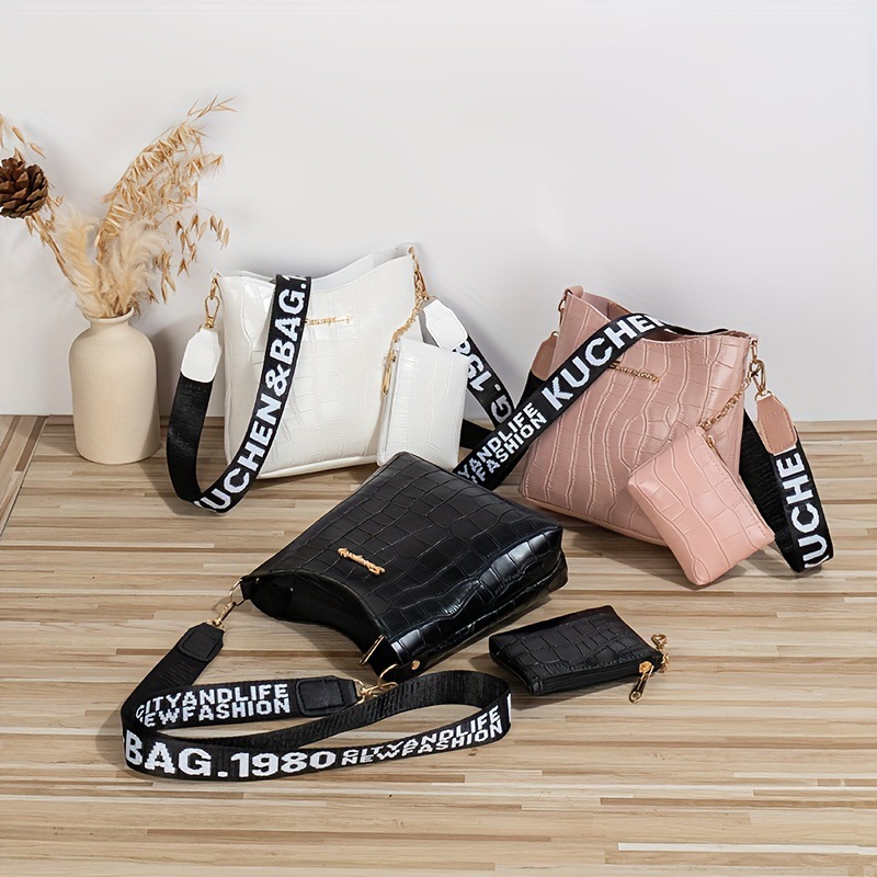 Bolsos transfronterizos nuevos cocodrilo bolsos personales bolsos de cubo bolsos de hombro simple bolsos de comercio exterior bolsos de mujer al por mayor