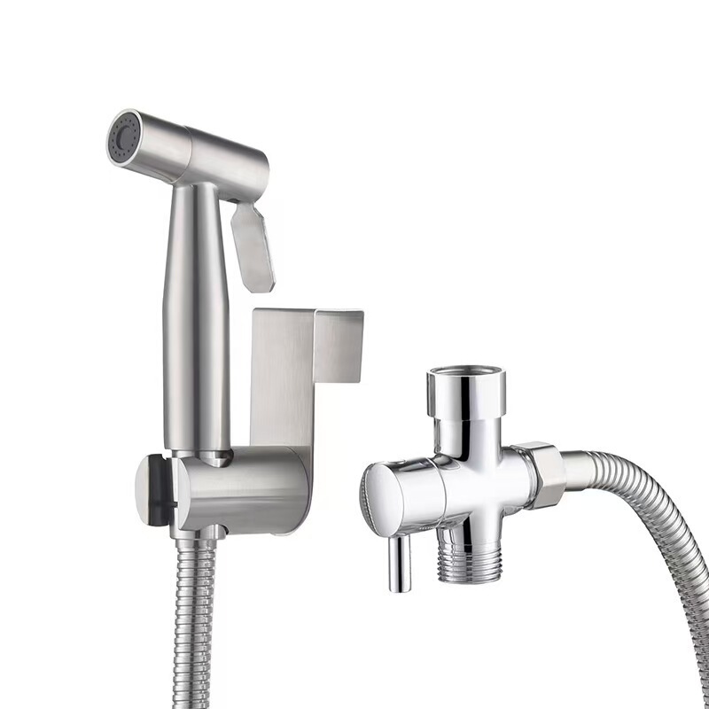 国境を越えた304ステンレス製トイレ洗浄器スプレーガンセット、加圧ノズル付き浴室洗浄トイレ洗浄器|undefined