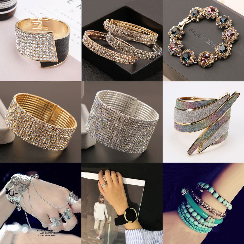 European and American Exaggerated Metal Opening Bracelet Women's Fashion Distinctive Decorative Bracelet Korean Style Simple Fashion Bracelet Accessories