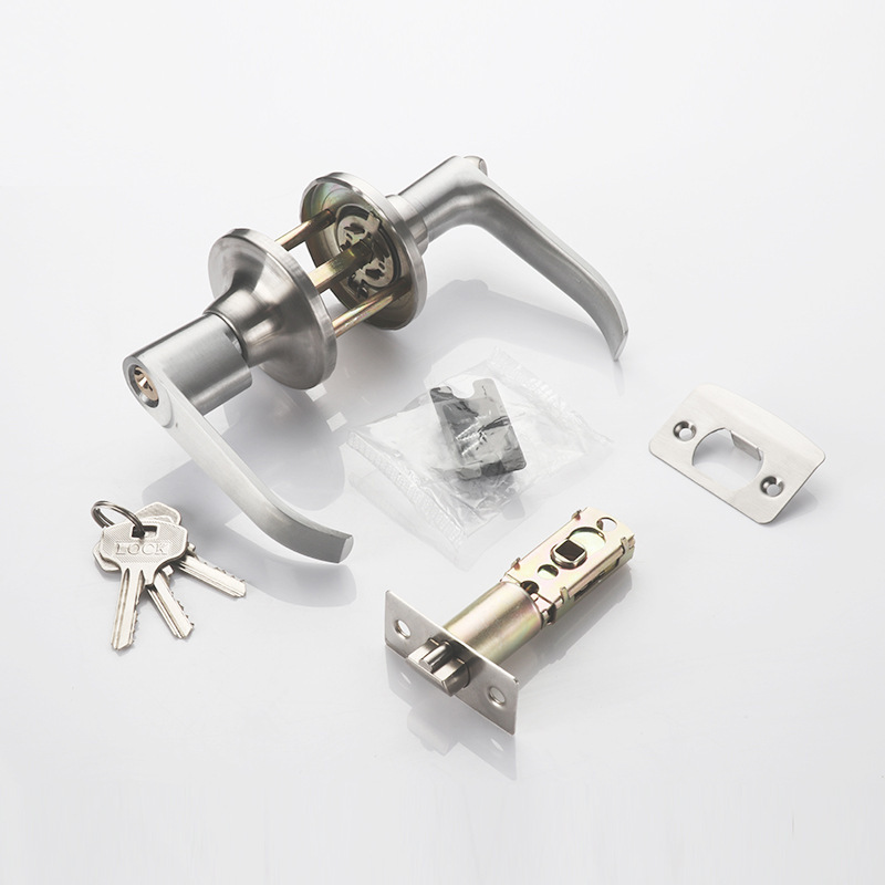 三杆式球型执手锁 铝合金门锁三柱式塑钢门锁彩钢门锁 卫生间门锁