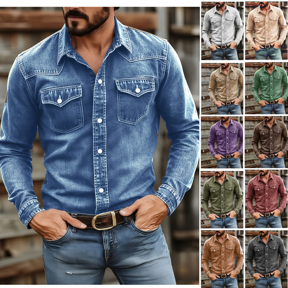 2026 In-Stock Men's Shirts Amazon Hot-Selling Men's Spring and Autumn Cardigans Wish European Version Plus Size Aliexpress Shirts