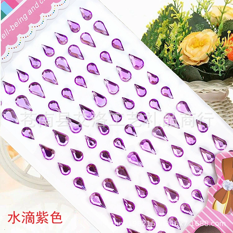 Crystal Patch Acrylic Gem Stickers, Plum Blossom & Heart Designs, 18 × 8.5 cm