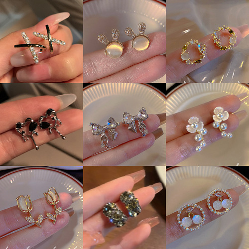 S925 Silver Needles Korean Retro Earrings Instagram Cool Style Elegant Ear Accessories High-end Uncommon Earrings for Women Wholesale