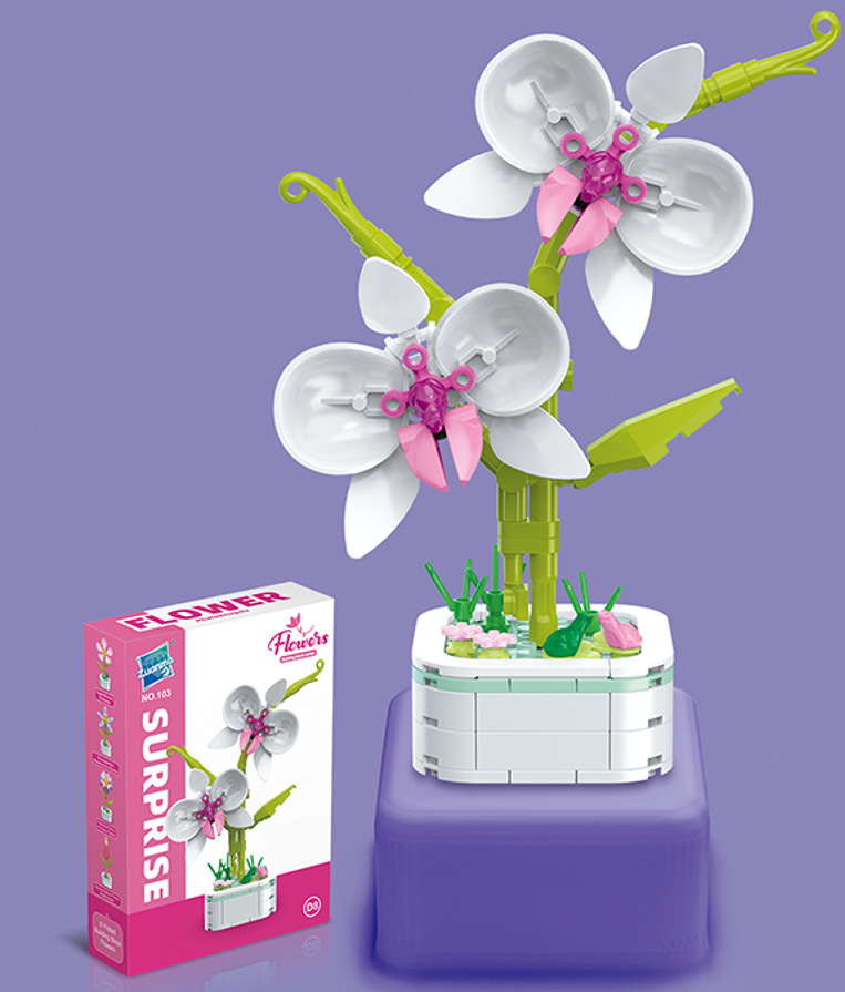 Diamante caballo bloques de construcción flor suculenta olla creativa ramo decoración compatible con Lego niños pequeñas partículas ensambladas juguetes al por mayor