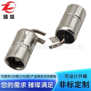 DC5521 side plug round hole metal high current socket DC base Zhencan DC084B horizontal plug board dc power plug
