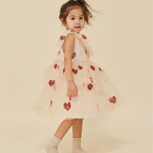 Children's Dress 24 Spring and Summer New Girl's Love Sparkling chiffon Dress Princess Dress Formal Dress
