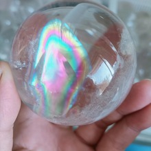 白阿塞彩虹水晶水晶球品批發拍攝道具風水球開業室內擺件玻璃球