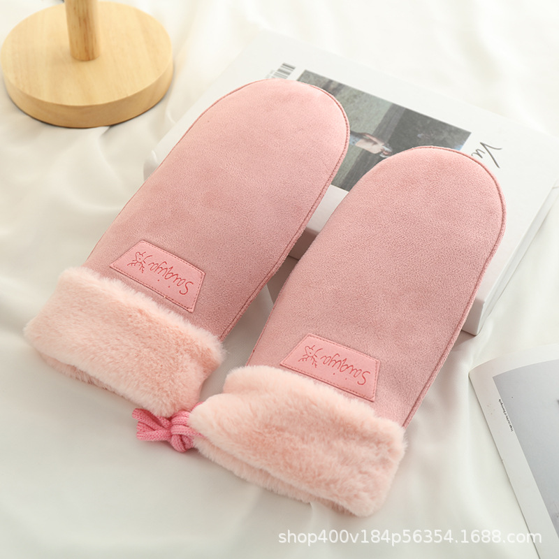 스웨이드 지-디어 로고-핑크