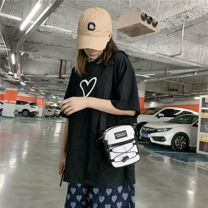67g Weight Zipper Closure Type Single Shoulder Strap Strap Type Crossbody Bag Bags Type Nylon Material Letter Pattern Streetwear Style Square Shape Khaki, Light Grey, White, Black Color Small Size Small Nylon Letter Streetwear Square Zipper Crossbody Bag 44