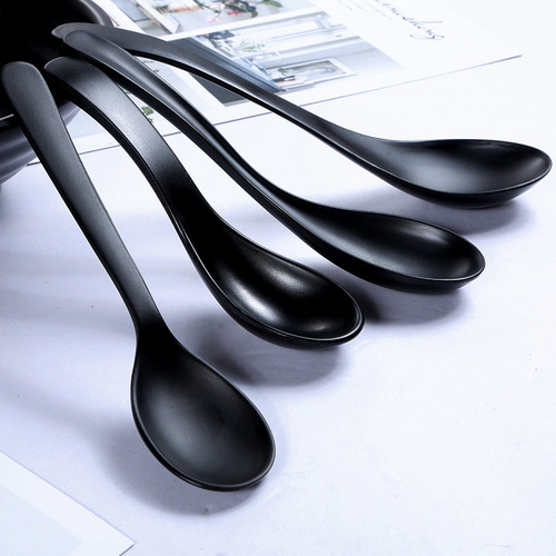Melamine soup spoon long handle imitation porcelain spoon for home restaurant hotel commercial ramen spoon non-plastic spoon can be carved