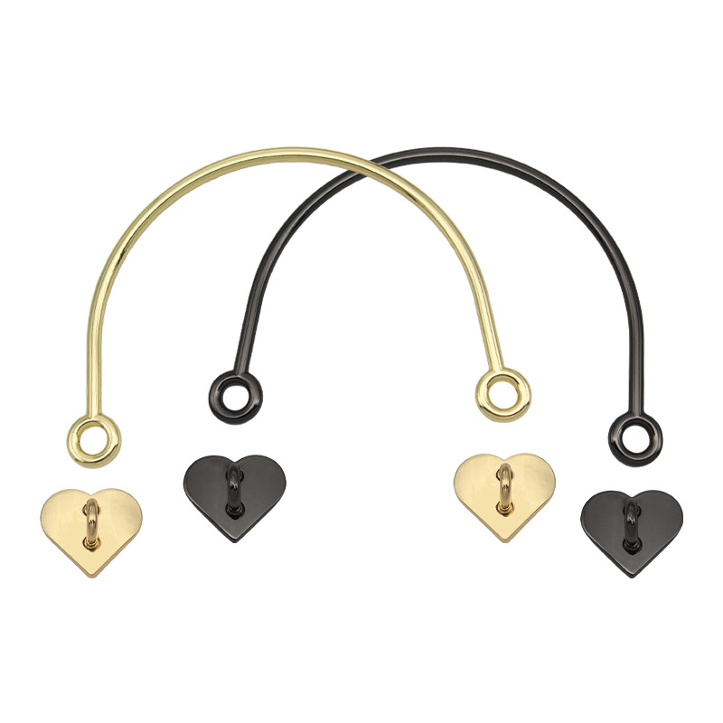 Mango semicircular con puente de arco en forma de corazón paquete desmontable bolsa accesorios de hardware bolsa mango de metal accesorios de mano image 6