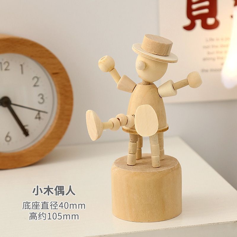 デスクトップ装飾品木製小さなギフト装飾クリエイティブ人形木製女の子木製子供の可動おもちゃ動物|undefined