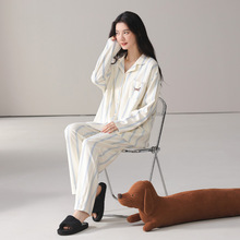 纯棉睡衣女2025新款长袖春秋季女士100%全棉家居服套装春季可外穿