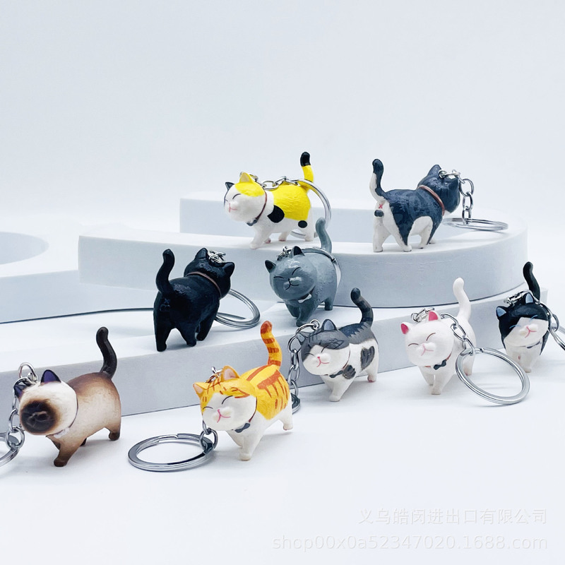 Creative New Vinyl Cartoon Kitty Keychain Kitty Pet Shop Gift Accessories Bag Car Keychain