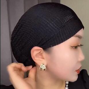 Hui mesh scarf base cap Mosi hair covering sun protection Home mother hat headscarf cover toe cap