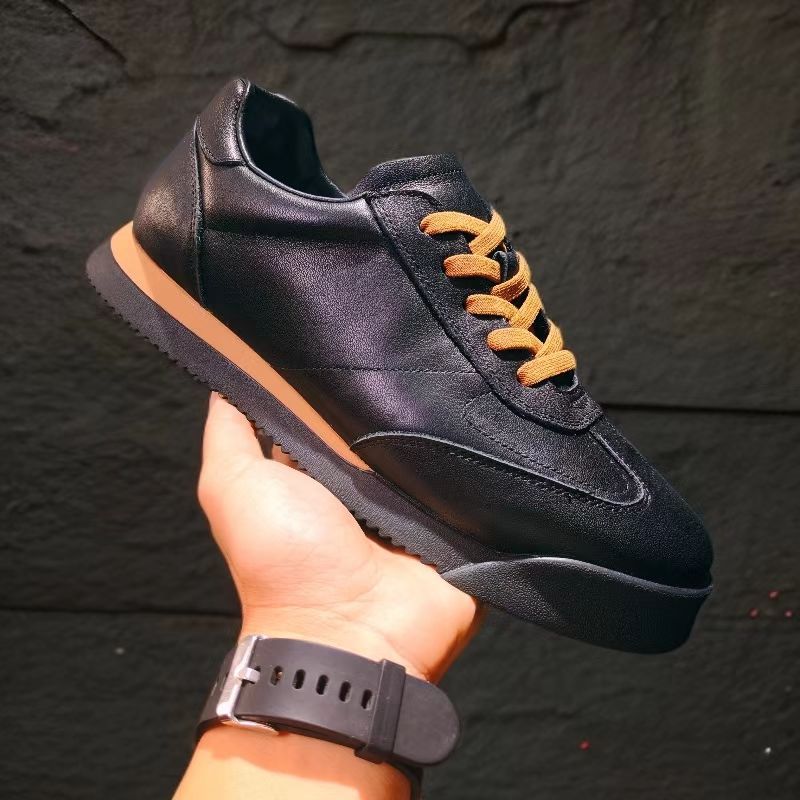 [Cuero de vaca de cabeza] nuevo cuero de moda para hombres, zapatos casuales transpirables Agan De-Training transpirables y resistentes al desgaste