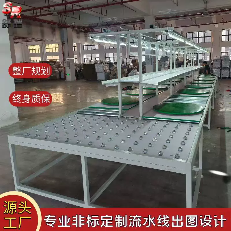 滚筒流水线定做无动力输送线环形热水器组装生产线大型板材地滚线